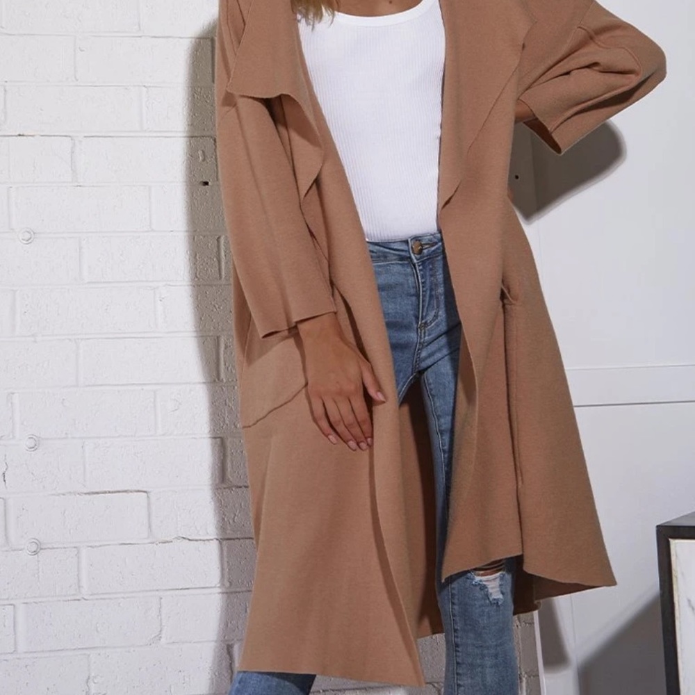 SNDYS. camel cardigan NWT